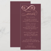Infinity roos Gold romantic monogram calligraphy Menu (Voorkant / Achterkant)