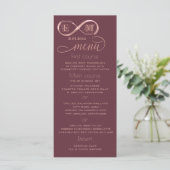 Infinity roos Gold romantic monogram calligraphy Menu (Staand voorkant)