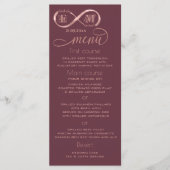 Infinity roos Gold romantic monogram calligraphy Menu (Voorkant)