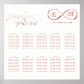 Infinity roos Gold romantic monogram calligraphy Poster (Voorkant)