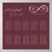 Infinity roos Gold romantic monogram calligraphy Poster (Voorkant)