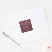 Infinity roos Gold romantic monogram calligraphy Vierkante Sticker (Envelop)
