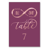 Infinity roos Gold romantic monogram cassis Kaart (Achterkant)