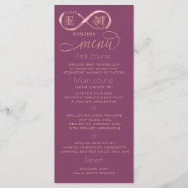 Infinity roos Gold romantic monogram cassis Menu