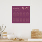Infinity roos Gold romantic monogram cassis Poster (Keuken)