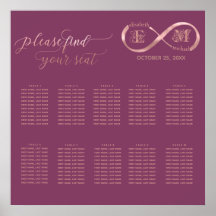 Infinity roos Gold romantic monogram cassis