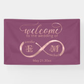 Infinity roos Gold romantic monogram cassis Spandoek (Horizontaal)