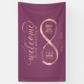 Infinity roos Gold romantic monogram cassis Spandoek (Verticaal)