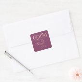 Infinity roos Gold romantic monogram cassis Vierkante Sticker (Envelop)
