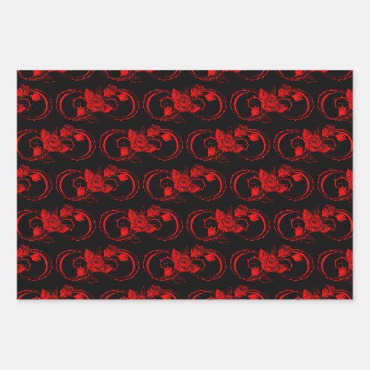 Infinity Rozen Patroon Inpakpapier Vel (Voorkant 3)