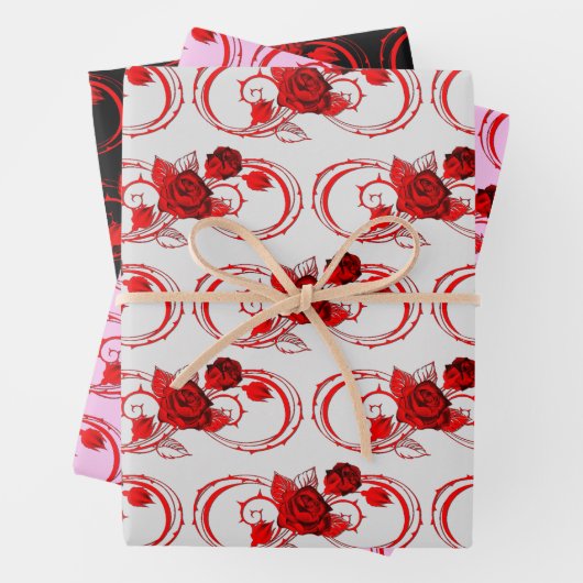 Infinity Rozen Patroon Inpakpapier Vel (In situ)