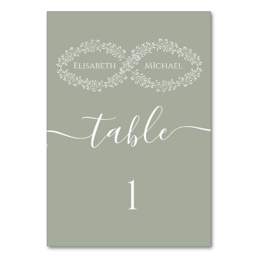 Infinity sage botanische simpele romantische elega kaart (Voorkant)