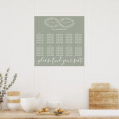 Infinity sage botanische simpele romantische elega poster (Keuken)