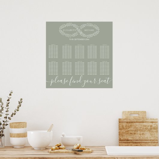 Infinity sage botanische simpele romantische elega poster (Keuken)