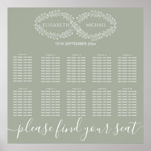 Infinity sage botanische simpele romantische elega poster (Voorkant)