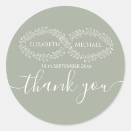 Infinity sage botanische simpele romantische elega ronde sticker