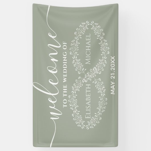 Infinity sage botanische simpele romantische elega spandoek (Verticaal)