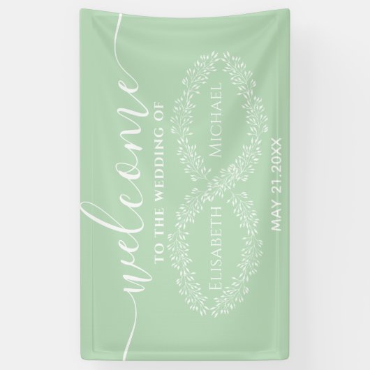 Infinity sage botanische simpele romantische elega spandoek (Verticaal)