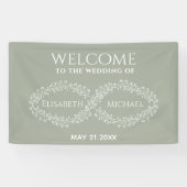 Infinity sage botanische simpele romantische elega spandoek (Horizontaal)