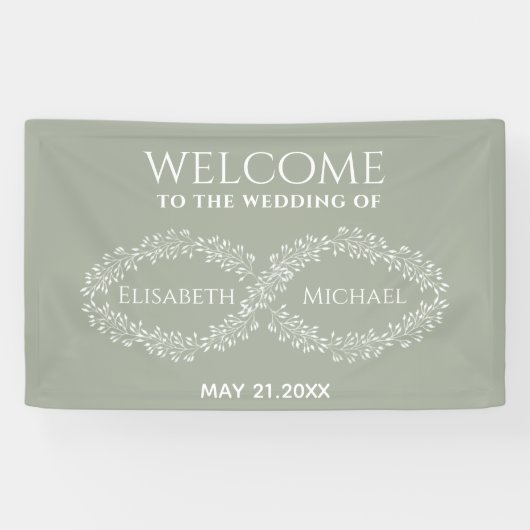 Infinity sage botanische simpele romantische elega spandoek (Horizontaal)