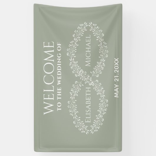 Infinity sage botanische simpele romantische elega spandoek (Verticaal)