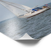 Infinity Sailboat Sailing Lake Michigan Foto Afdruk (Hoek)