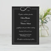 Infinity Sign Black en White Unique Chic Wedding Kaart (Staand voorkant)