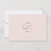 Infinity Sign Blush Pink Custom Name Weddenschap R Kaart (Voorkant)