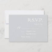 Infinity Sign Dusty Blue Grey White Wedding RSVP Kaart (Voorkant)