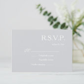 Infinity Sign Dusty Blue Grey White Wedding RSVP Kaart (Staand voorkant)