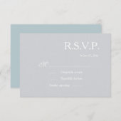Infinity Sign Dusty Blue Grey White Wedding RSVP Kaart (Voorkant / Achterkant)