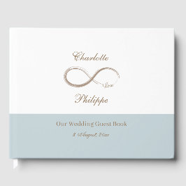 Infinity Sign Dusty Blue White Minimalist Wedding Gastenboek