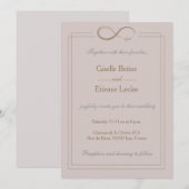 Infinity Sign Dusty Roos Grijze bruiloft Kaart (Voorkant / Achterkant)