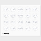 Infinity Sign Elegante minimalistische bruiloft Ronde Sticker (Vel)