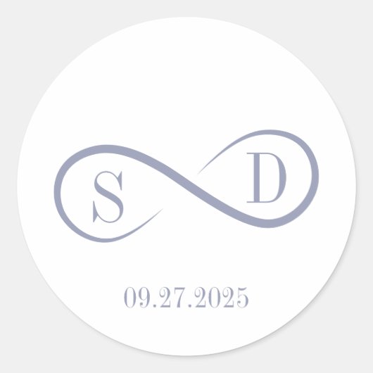 Infinity Sign Elegante minimalistische bruiloft Ronde Sticker (Voorkant)