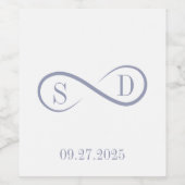 Infinity Sign Elegante minimalistische bruiloft Wijn Etiket (Enkel label)