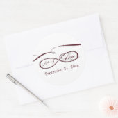 Infinity Sign Love Script Burgundy White Weduwscha Ronde Sticker (Envelop)