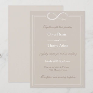 Infinity sign single light mol white wedding kaart