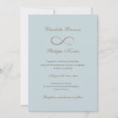 Infinity Sign Stusty Blue Grey Gold Elegant Weddin Kaart (Voorkant)
