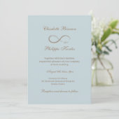Infinity Sign Stusty Blue Grey Gold Elegant Weddin Kaart (Staand voorkant)