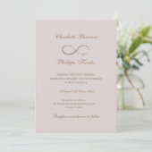 Infinity Sign Stusty Pink Grey Gold Elegant Weddin Kaart (Staand voorkant)