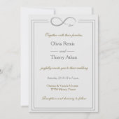 Infinity Sign Uniek Goud Wit Weddenschap Kaart (Voorkant)