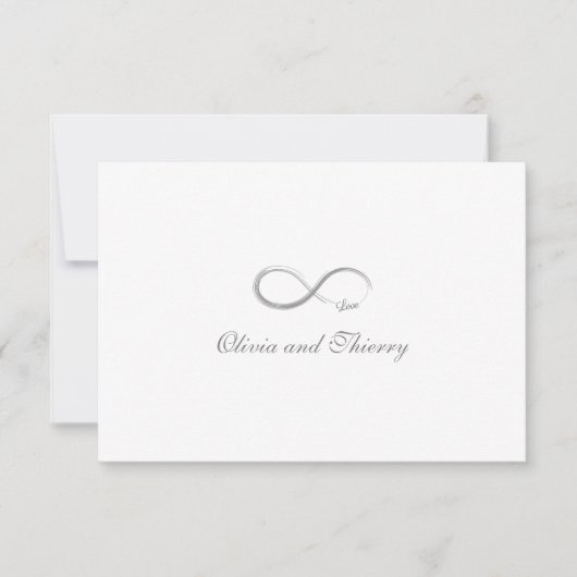 Infinity Sign Uniek Goud Wit Weddenschap RSVP Kaart (Voorkant)
