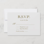 Infinity Sign Uniek Goud Wit Weddenschap RSVP Kaart (Achterkant)