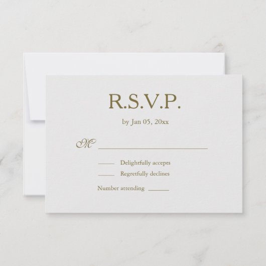 Infinity Sign Uniek Goud Wit Weddenschap RSVP Kaart (Achterkant)