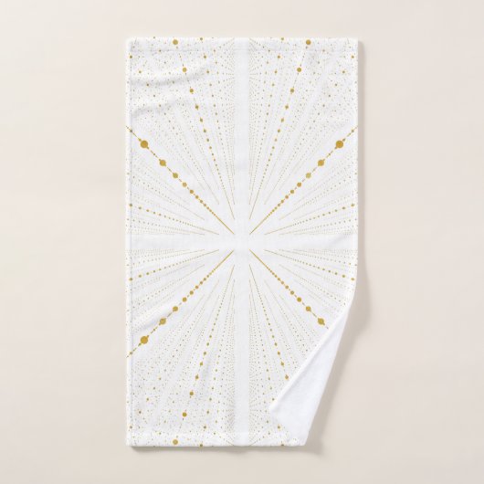 Infinity Space Stippen 2 - White en Gold- Bad Handdoek (Handdoek)