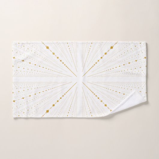 Infinity Space Stippen 2 - White en Gold- Bad Handdoek (Handdoek)