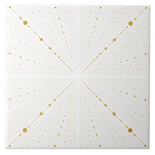 Infinity Space Stippen 2 - White en Gold- Tegeltje (Voorkant)