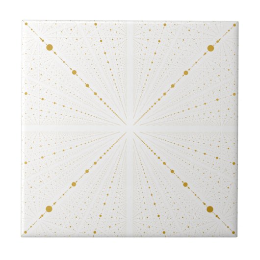 Infinity Space Stippen 2 - White en Gold- Tegeltje (Voorkant)