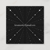 Infinity Space Stippen - zwart- Vierkante Visitekaartje (Achterkant)